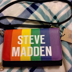 NWT Steve Madden Rainbow Crossbody Bag Wallet Adjustable & Removable Strap
